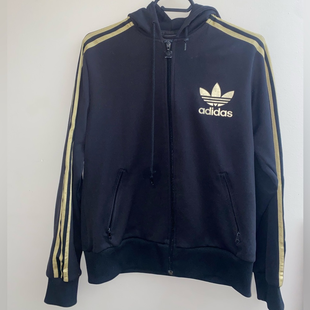Black and gold Adidas sweater